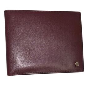 Agnier Burgundy Bifold Leather Wallet